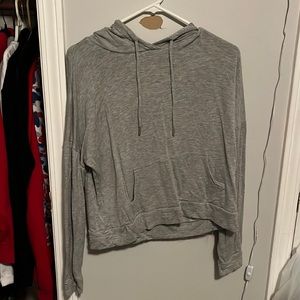 Thin crop long sleeve hoodie